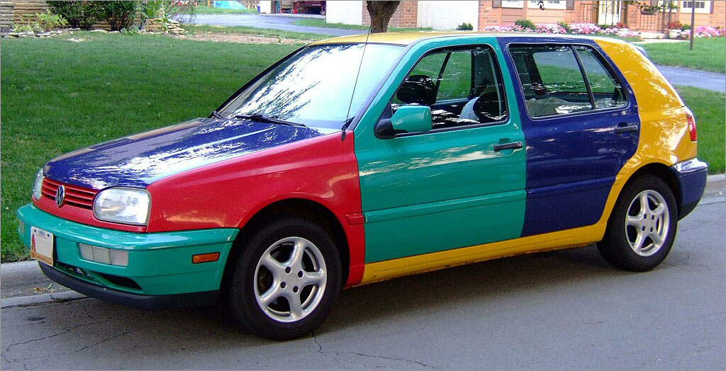 Why is this VW Golf so colorful? 